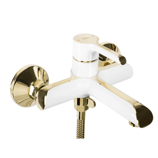 Змішувач для ванни та душу REA MELIA WHITE GOLD настінний з виливом