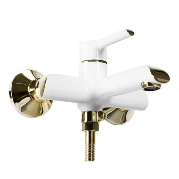 Змішувач для ванни та душу REA MELIA WHITE GOLD настінний з виливом
