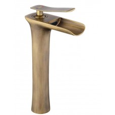 Смеситель для раковины (умывальника) REA LAGUNA ANTIQUE BRUSHED GOLD высокий