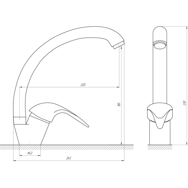 Змішувач для кухні одноважільний EcoMIX 000010028