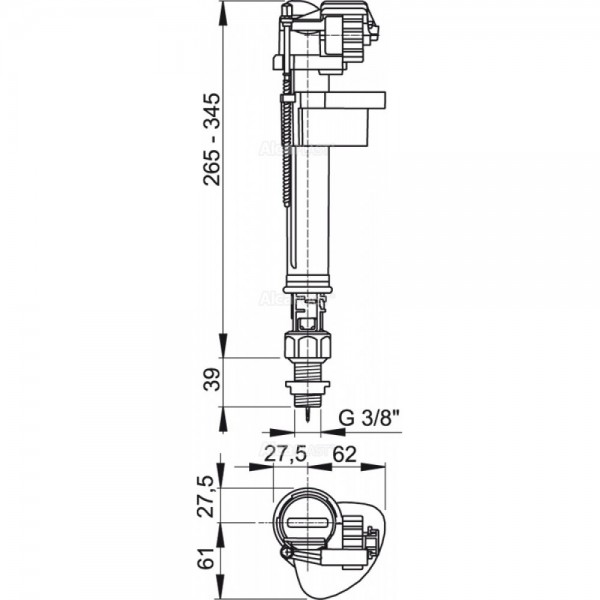 Впускной клапан для унитаза нижняя подводка 3/8" AlcaPlast A18-3/8