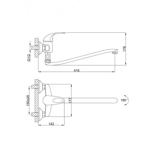 Смеситель для ванны FRAP  F2103