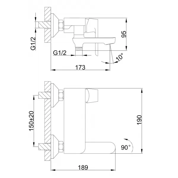 Смеситель для ванны FRAP  F3234