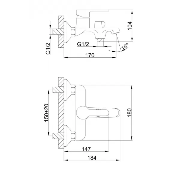 Смеситель для ванны FRAP  F3241