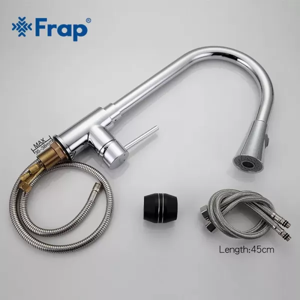 Змішувач для кухні з висувним виливом FRAP F6052