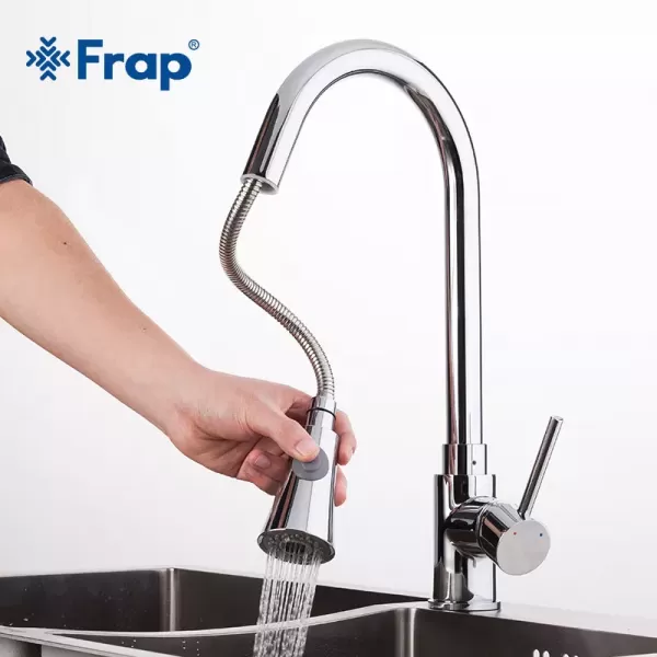 Змішувач для кухні з висувним виливом FRAP F6052