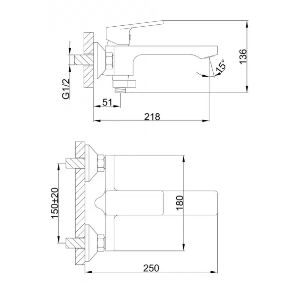 Смеситель для ванны FRAP  F3246