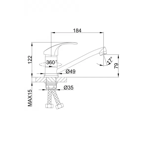 Змішувач для кухні FRAP F4536-2