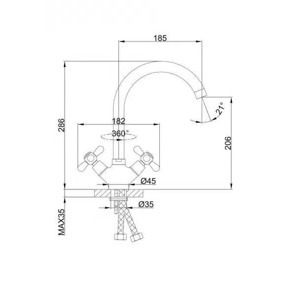 Смеситель для кухни FRAP F4025