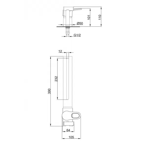 Гигиенический душ с креплением под унитаз FRAP F1250-2