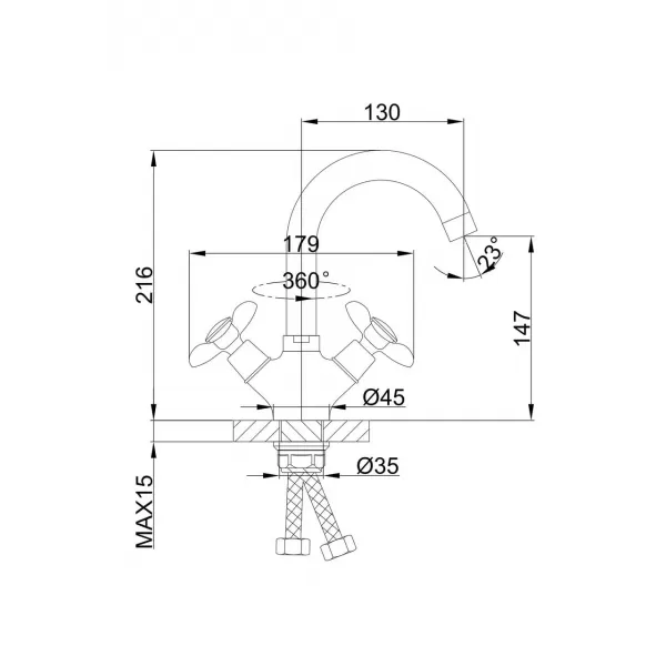 Смеситель для раковины FRAP  F13731-B