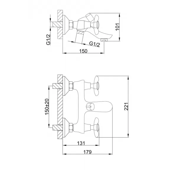 Змішувач для ванни FRAP  F32731-B