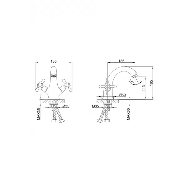 Смеситель для раковины FRAP  F10732-B