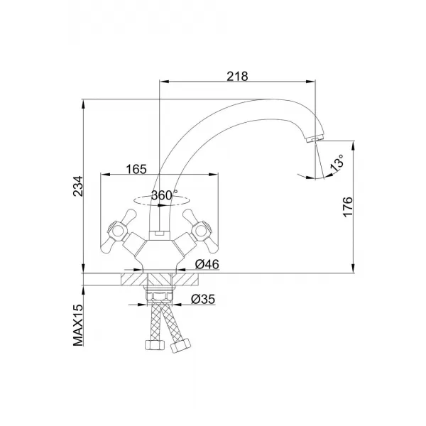 Змішувач для кухні FRAP F42732-B