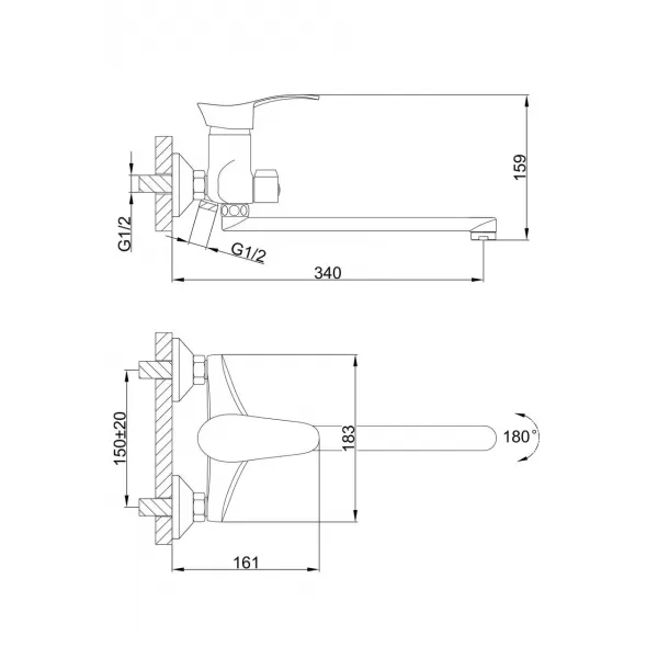 Змішувач для ванни FRAP  F22001