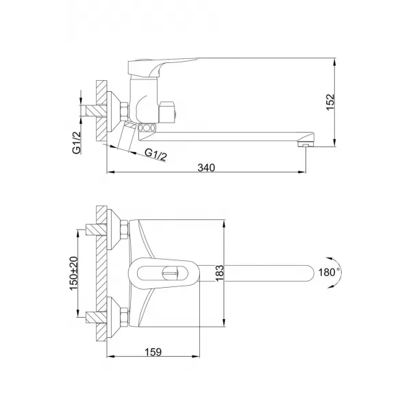 Змішувач для ванни FRAP  F22004