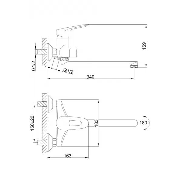 Змішувач для ванни FRAP  F22007