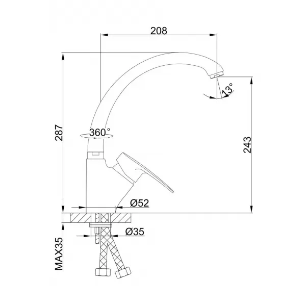 Змішувач для кухні FRAP F4166-9
