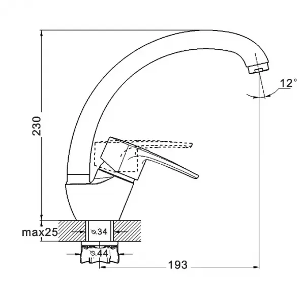 Змішувач для кухні WEZER YUB4-279