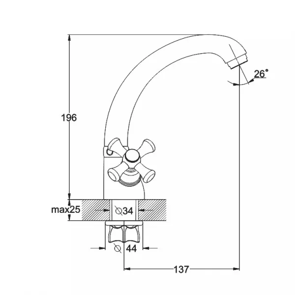 Змішувач для умивальника/кухні WEZER TLC1-827