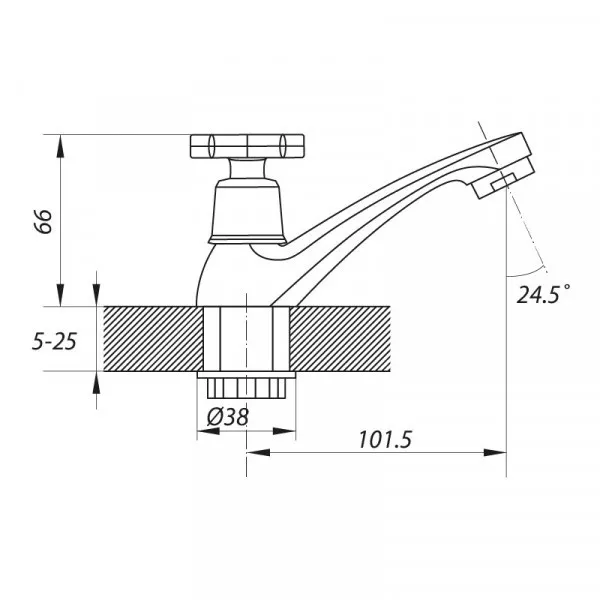 Монокран на одну воду для рукомийника / кухні WEZER JIK15-102