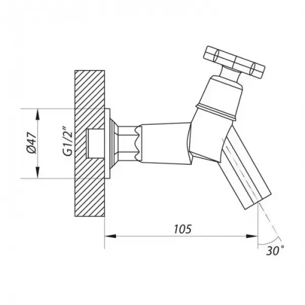 Монокран на одну воду для рукомийника / кухні WEZER JIK22-102