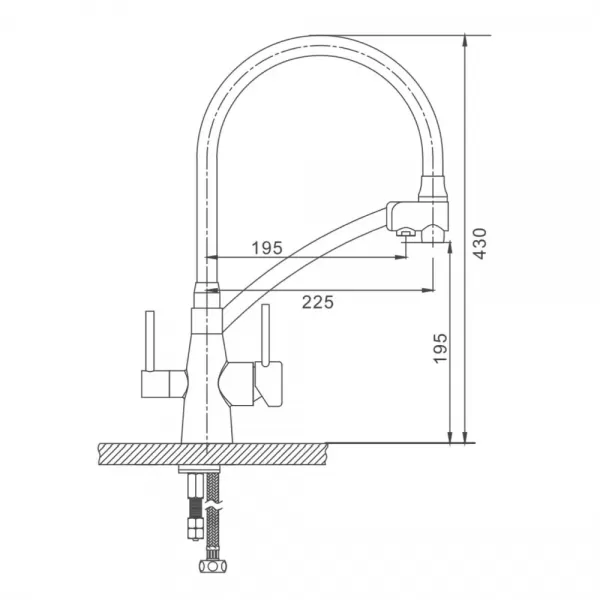 Змішувач для кухні з підключенням до фільтру GAPPO G4398