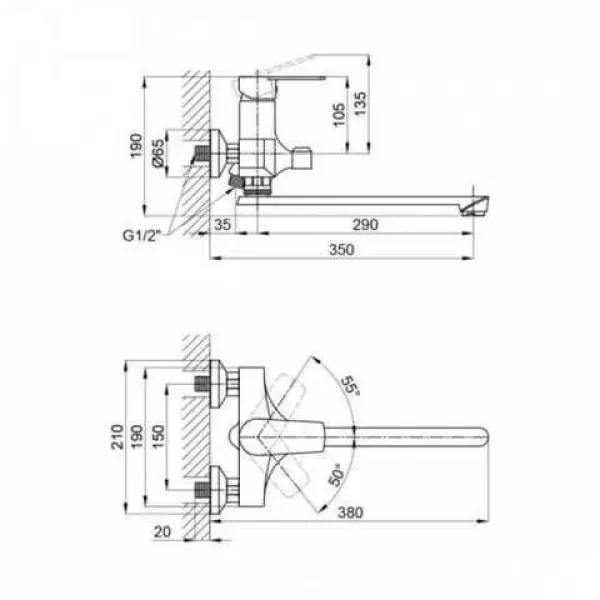 Смеситель для ванны пластиковый   SLAT SLAT SLT-C006(W)