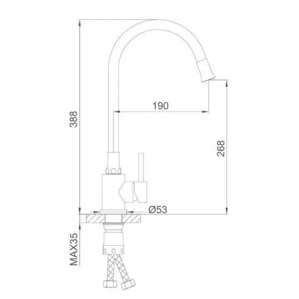 Смеситель для кухни с гибким изливом FRAP F40994-8