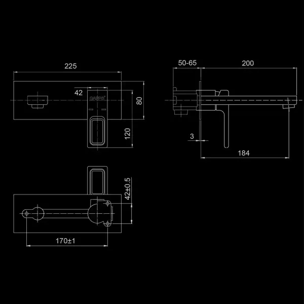 Змішувач для раковини прихованого монтажу GAPPO G1017-12