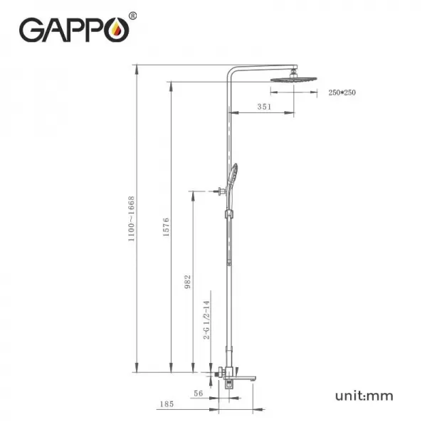 Душова система GAPPO G2417-6