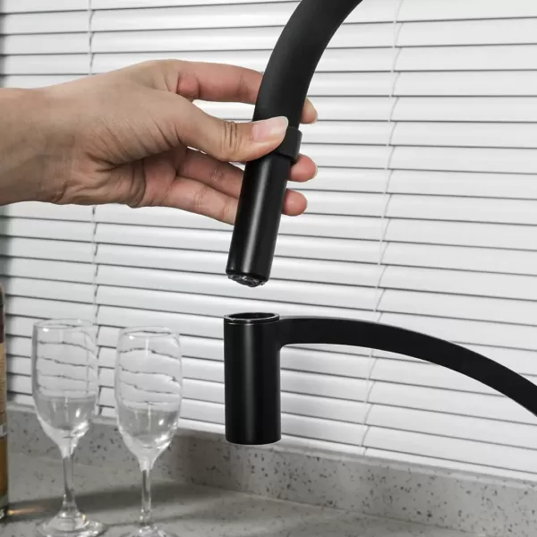 Змішувач для кухні Frap F4552-6 з гнучким виливом, чорний