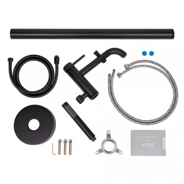 Смеситель для ванны напольный WEZER EKO19A-01-BLACK