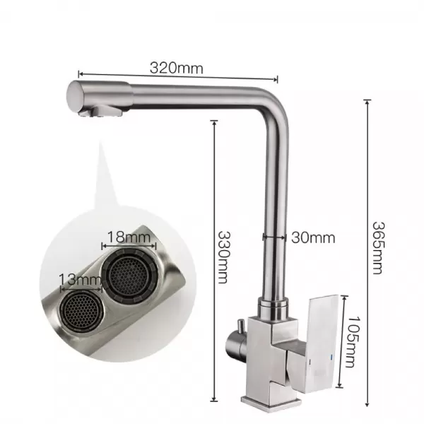 Змішувач для кухні з підключенням до фільтра WEZER PRO4C-02