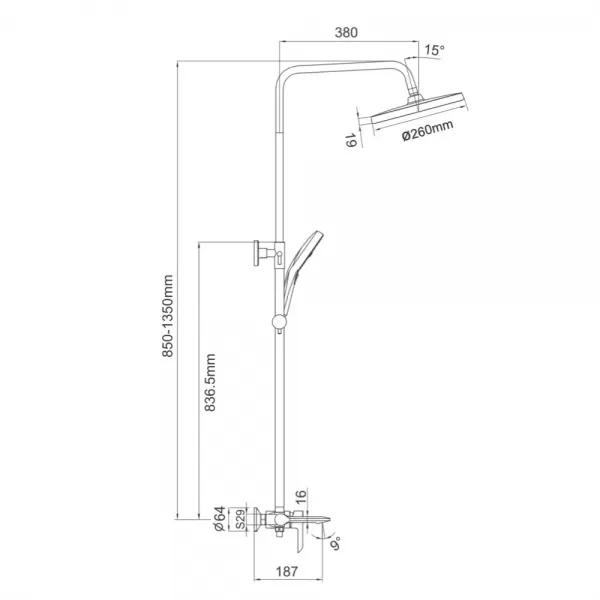 Душова система GAPPO G2403-6