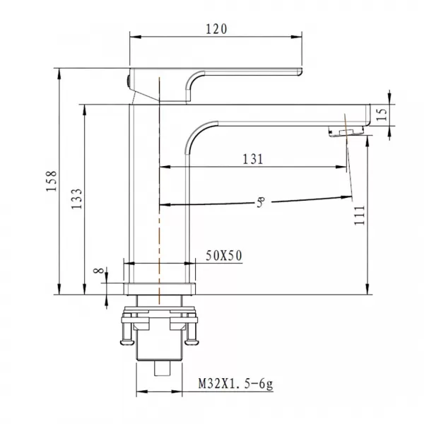 Змішувач для умивальника GAPPO G1017-9, збройова сталь