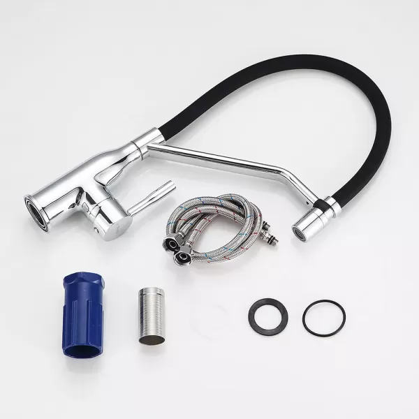 F4497 кухня одноваж. силікон. вилив лат. корп. гайка Ø35 (хром) {10}