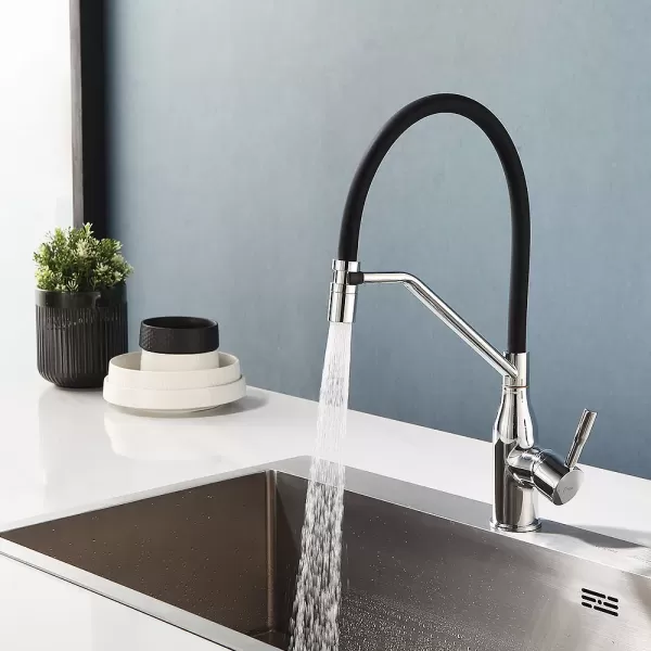 F4497 кухня одноваж. силікон. вилив лат. корп. гайка Ø35 (хром) {10}