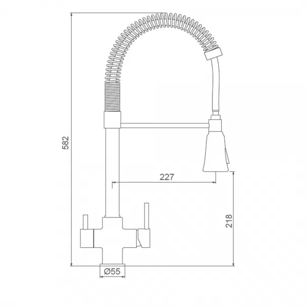 Смеситель для кухни под осмос серый G4398-69