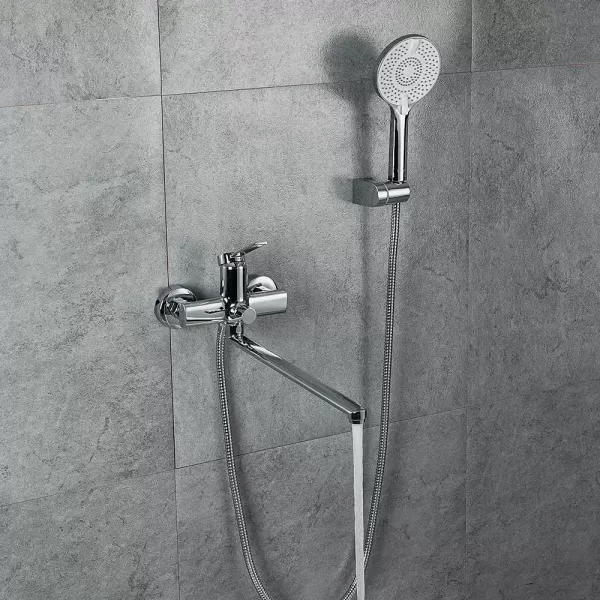 F2267 ванна одноваж. довг. пл. вилив лат. корпус Ø35 (хром)** {10}