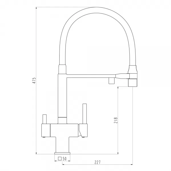 Змішувач для кухні під осмос силіконовий gungrey G4395-59