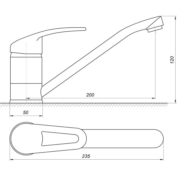 Змішувач для кухні одноважільний Globus Lux 000012296