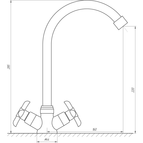 Смеситель для кухни двухрычажный DOMINO 000013284