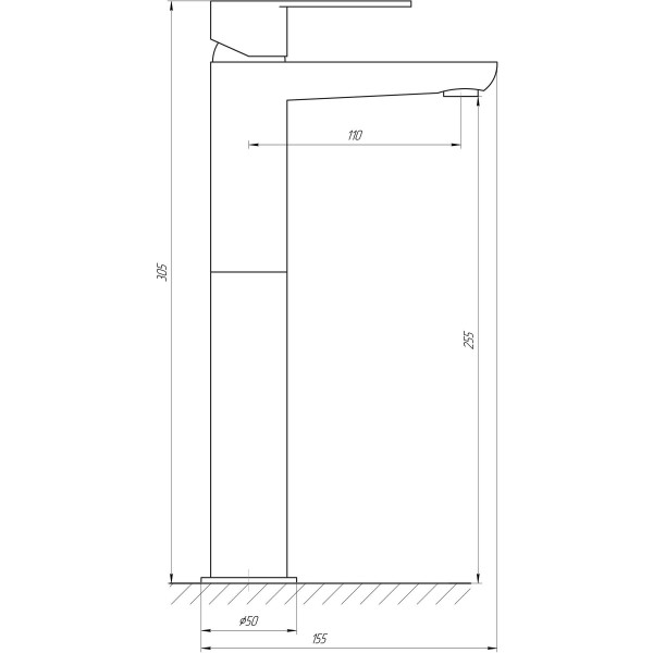 Змішувач для умивальника TOPAZ BARTS TB 07203-H36