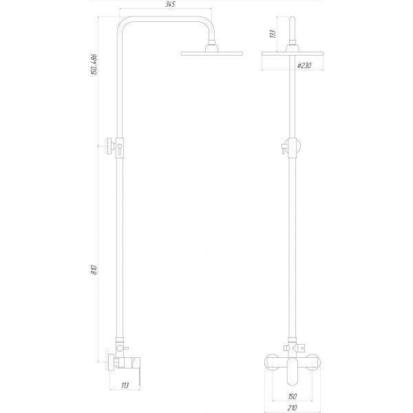 Душевая система TOPAZ BARTS TB 07702-H36
