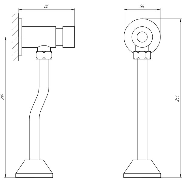 Кран-дозатор для писсуара TOPAZ TP-0201 (TP-0201A)