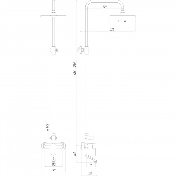Душевая система с лейкой для гигиенического душа Globus Lux ONTARIO DS-006A Душевая система с лейкой для гигиенического душа Globus Lux ONTARIO DS-006A