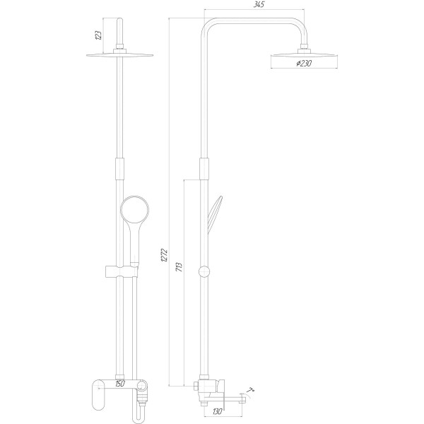 Душова система TOPAZ BARTS TB 07102-H36