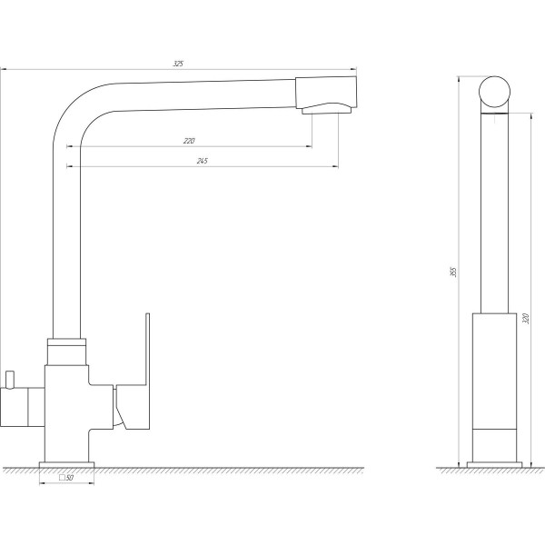 Змішувач для кухні з підключенням до фільтра Globus Lux ALPEN 000017524