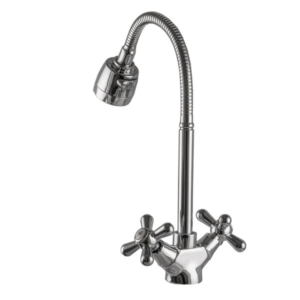 Змішувач для кухні з гнучким виливом двоважільний DOMINO 000017655